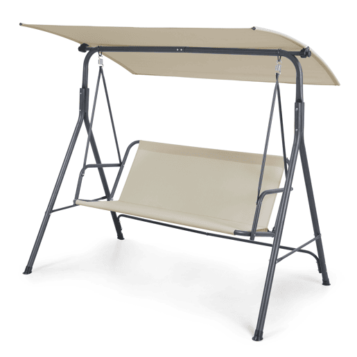 Baloiço Satten 3 lugares aço173x119x153 cm cinzentobege en.casa