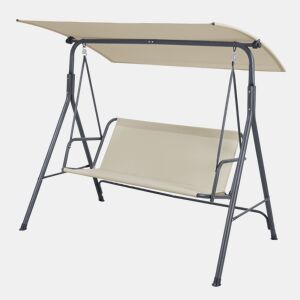 Baloiço Satten 3 lugares aço173x119x153 cm cinzentobege en.casa