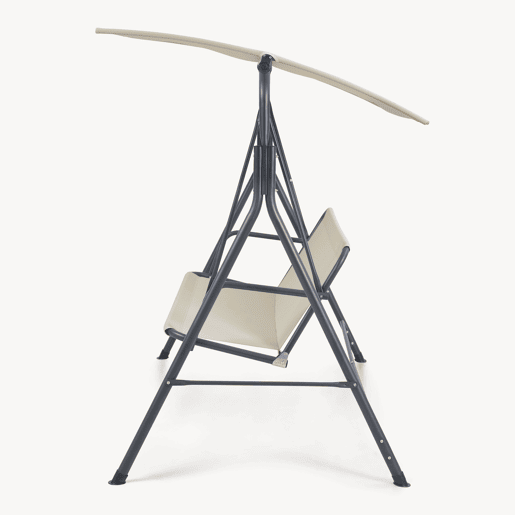 Baloiço Satten 3 lugares aço173x119x153 cm cinzentobege en.casa