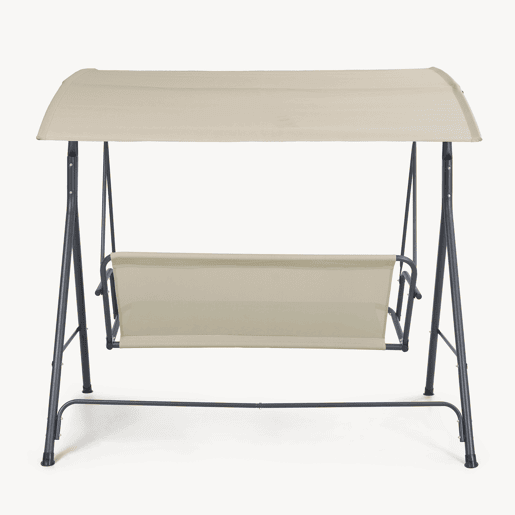 Baloiço Satten 3 lugares aço173x119x153 cm cinzentobege en.casa