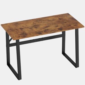 HOMCOM Secretária Estilo Industrial 120x60x76 cm Mesa de Computador com Estrutura de Aço Fácil de Montar para Casa Oficina Quarto Estudo Castanho Rústico