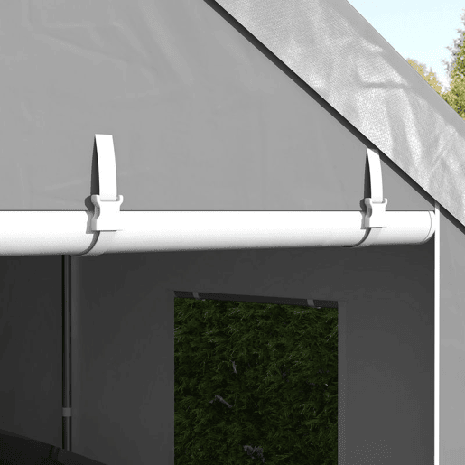 Outsunny Tenda Garagem 295x600x278 cm Tenda de Exterior Resistente com 2 Portas Enroláveis e 6 Janelas Tenda para Carro Barco e Ferramentas de Jardim Cinzento