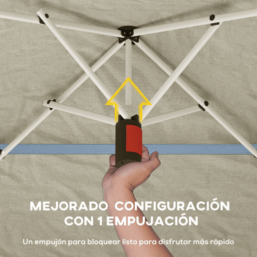 Outsunny Tenda Dobrável 3,5x3,5 m, Pop-up Tenda para Jardim com Teto Duplo Fecho Central UPF50+ Altura Ajustável em 3 Níveis e Bolsa de Transporte Exterior Caqui