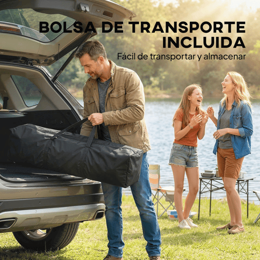 Outsunny Tenda Dobrável 3,5x3,5 m, Pop-up Tenda para Jardim com Teto Duplo Fecho Central UPF50+ Altura Ajustável em 3 Níveis e Bolsa de Transporte Exterior Caqui