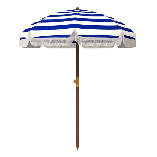 Outsunny Chapéu de Sol de Praia Grande com Franjas Ø190 cm Chapéu de Terraço Exterior com Proteção UV40+ Resistente ao Vento Impermeável Mastro Ø32 mm e Bolsa de Transporte Azul e Branco