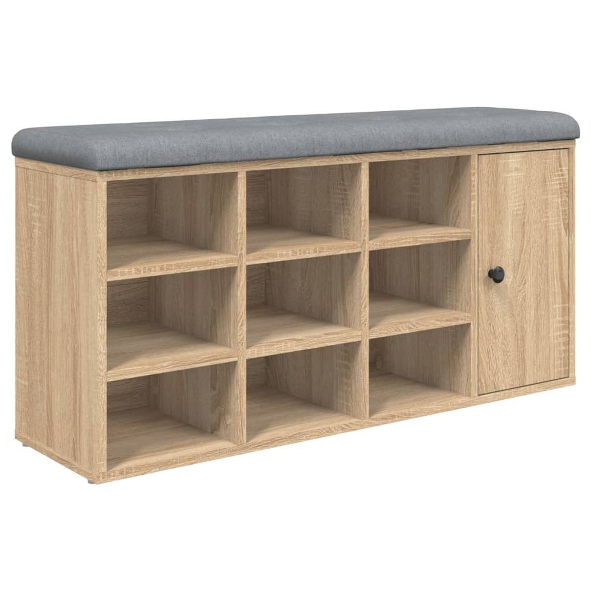 Banco zapatero santa cruz 9 estantes roble 50x102x32 cm