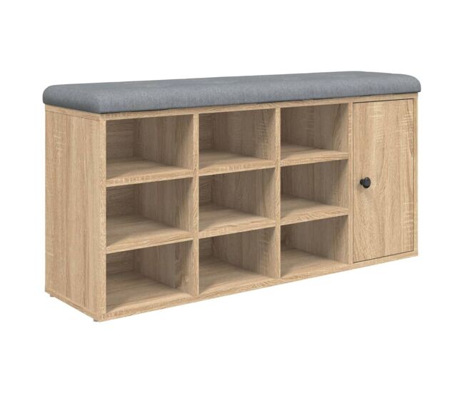 Banco zapatero santa cruz 9 estantes roble 50x102x32 cm