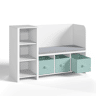 Estante de livros para crianças com banco Høylandet 76x112x40 cm - BrancoVerde en.casa