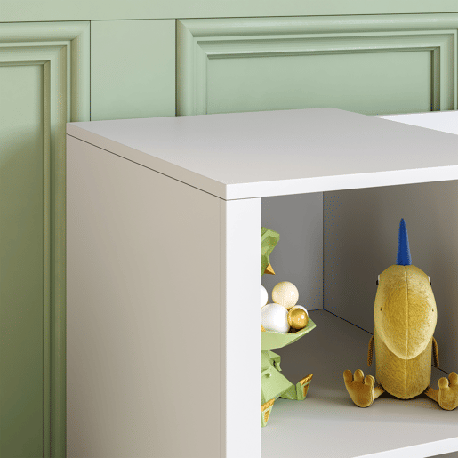 Estante de livros para crianças com banco Høylandet 76x112x40 cm - BrancoVerde en.casa