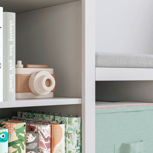 Estante de livros para crianças com banco Høylandet 76x112x40 cm - BrancoVerde en.casa