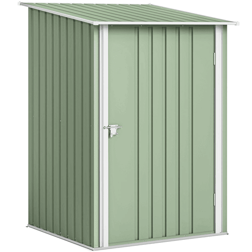 Outsunny Abrigo de Jardim 0,92 m², 100x103x160 cm Abrigo de Exterior Metálico com 1 Porta e Fecho para Armazenamento de Ferramentas para Pátio Terraço Verde Claro