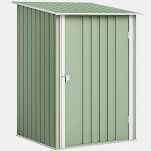 Outsunny Abrigo de Jardim 0,92 m², 100x103x160 cm Abrigo de Exterior Metálico com 1 Porta e Fecho para Armazenamento de Ferramentas para Pátio Terraço Verde Claro