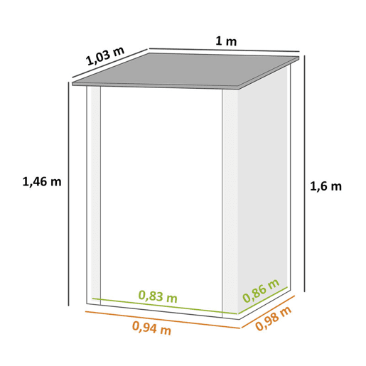 Outsunny Abrigo de Jardim 0,92 m², 100x103x160 cm Abrigo de Exterior Metálico com 1 Porta e Fecho para Armazenamento de Ferramentas para Pátio Terraço Verde Claro