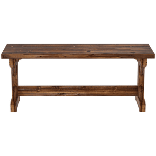 Outsunny Banco de Jardim em Madeira Banco Rústico Exterior de 2 Lugares com Base em Forma de X Suporta 240 kg para Varanda Terraço Parque Jardim 114x40x46 cm Carbonizado