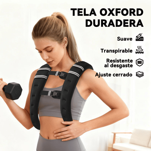 HOMCOM Colete com Peso de 5 kg Colete de Treino Transpirável com 2 Alças Ajustáveis e Bandas Reflectoras para Treino de Força Corrida Preto