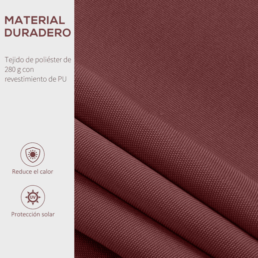 Outsunny Toldo Manual Retrátil 350x250 cm Toldo Exterior para Terraço com Ângulo Ajustável Manivela Estrutura de Alumínio e Proteção UV30+ para Jardim Pátio Janela Vinho Tinto