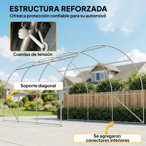 Outsunny Tenda Garagem Portátil 3x5 m Garagem Exterior para Carro Impermeável com Porta Enrolável com Fecho de Correr, Estrutura de Aço Galvanizado UPF30+ Abrigo de Armazenamento Cinzento