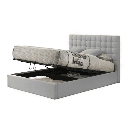 Sommier de Casal Trizen 135cm Cinza em Veludo + Colchão Viscoelástico TOP de 28cm