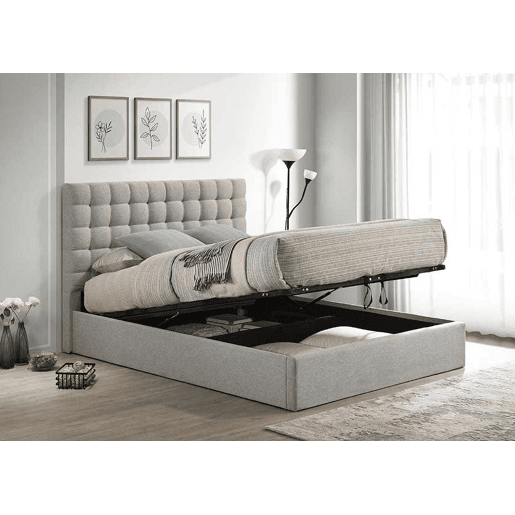 Sommier de Casal Trizen 150cm Cinza em Veludo + Colchão Viscoelástico TOP de 28cm
