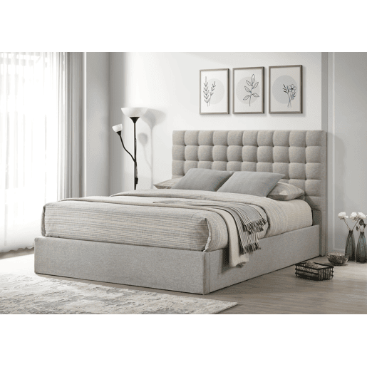 Sommier de Casal Trizen 150cm Cinza em Veludo + Colchão Viscoelástico TOP de 28cm