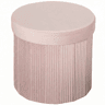 HOMCOM Puff de Arrumação, Banco de Arrumação Dobrável 35 L 38x38x38 cm Estofado em Veludo Baú de Arrumação Redondo Capacidade 120 kg Banco para Sala de Estar Quarto Entrada, Rosa