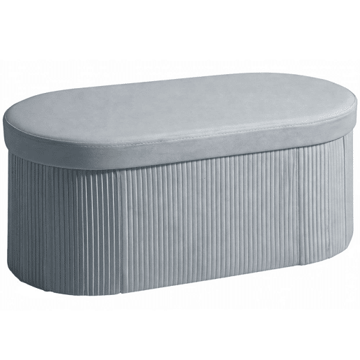 HOMCOM Puff de Arrumação Banco Dobrável 72 L 76x38x35 cm Estofado em Veludo Baú de Arrumação Suporta 120 kg para Sala Quarto, Entrada Cinzento Escuro