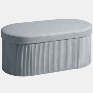 HOMCOM Puff de Arrumação Banco Dobrável 72 L 76x38x35 cm Estofado em Veludo Baú de Arrumação Suporta 120 kg para Sala Quarto, Entrada Cinzento Escuro