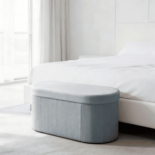 HOMCOM Puff de Arrumação Banco Dobrável 72 L 76x38x35 cm Estofado em Veludo Baú de Arrumação Suporta 120 kg para Sala Quarto, Entrada Cinzento Escuro
