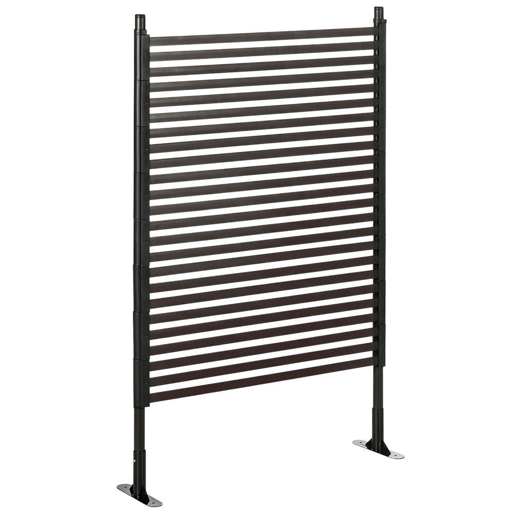 Outsunny valla de jardín 150x93 cm, valla de jardín exterior de acero con revestimiento de pe, con 2 modos de instalación, para plantas trepadoras, flores, animales, marrón