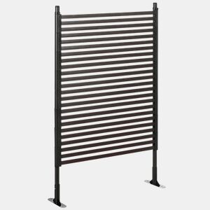 Outsunny Cerca de Jardim 150x93 cm Cerca de Jardim Exterior de Aço com Revestimento em PE com 2 Modos de Instalação para Plantas Trepadeiras Flores Animais Castanho