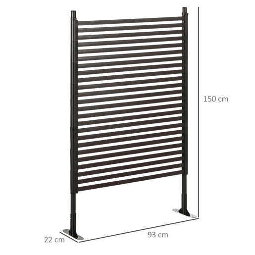 Outsunny Cerca de Jardim 150x93 cm Cerca de Jardim Exterior de Aço com Revestimento em PE com 2 Modos de Instalação para Plantas Trepadeiras Flores Animais Castanho