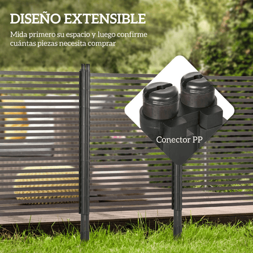 Outsunny Cerca de Jardim 150x93 cm Cerca de Jardim Exterior de Aço com Revestimento em PE com 2 Modos de Instalação para Plantas Trepadeiras Flores Animais Castanho