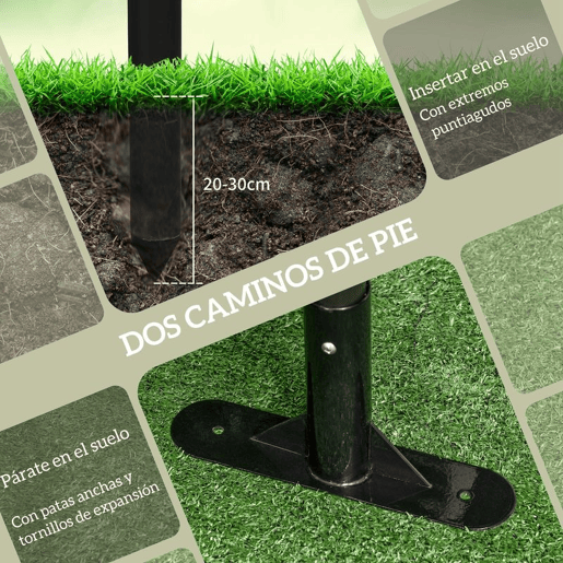 Outsunny Cerca de Jardim 150x93 cm Cerca de Jardim Exterior de Aço com Revestimento em PE com 2 Modos de Instalação para Plantas Trepadeiras Flores Animais Castanho
