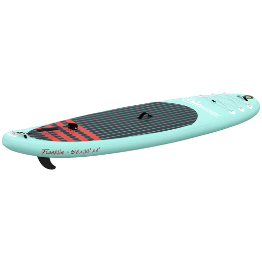 Outsunny Prancha de Paddle Surf Insuflável com Acessórios 320 cm Remo de Alumínio Ajustável Quilha Stand Up Paddle Board com Superfície Antiderrapante de EVA Bomba e Mochila Carga 160 kg para Adultos