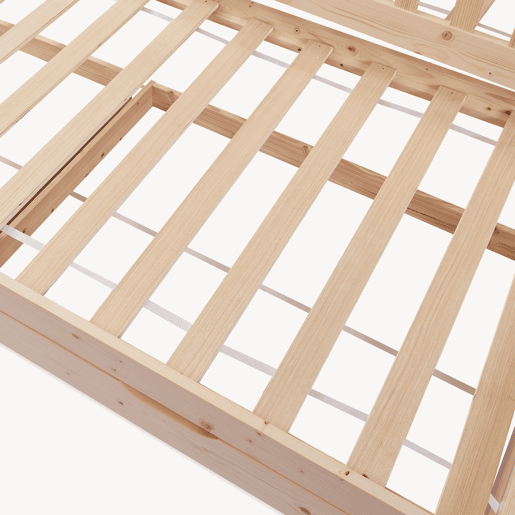Cama de casal para crianças Aarghonmaa 90x200cm 2 gavetas pinho natural en.casa