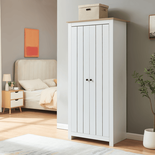 Roupeiro Trorjam com 2 portas 175x80x52 cm BrancoCarvalho en.casa