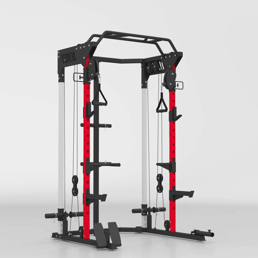 SPORTNOW Jaula de Potência com Sistema de Polias Ajustável, Rack para Agachamentos com Barra de Elevações, Estação para Paralelas, Suporte de Barra, para Ginásio em Casa, Carga Máxima 900 kg SPORTNOW Jaula de Potência com Sistema de Polias Ajustável, Rack para Agachamentos com Barra de Elevações, Estação para Paralelas, Suporte de Barra, para Ginásio em Casa, Carga Máxima 900 kg