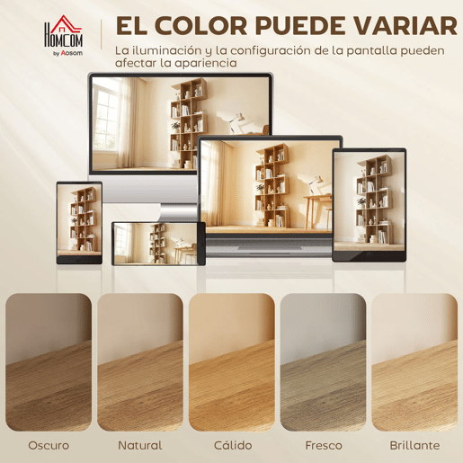 HOMCOM Estante de 5 Níveis Estante de Livros Estreita Estante em Forma de S para Sala de Estar Quarto Escritório 80x24x200 cm Carvalho