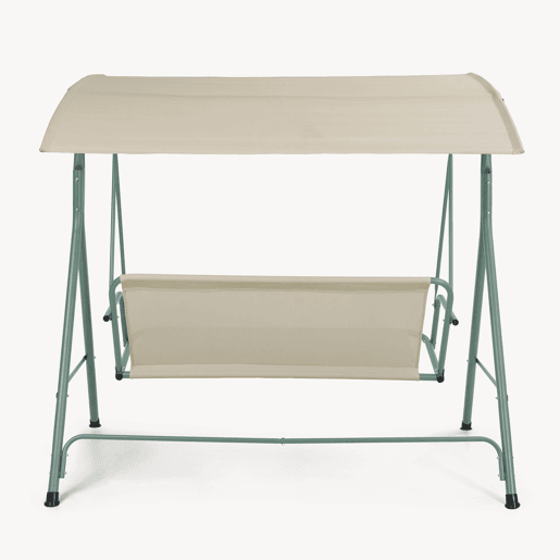 Baloiço Hollywood Satten 3 lugares aço173x119x153 cm verdebege en.casa