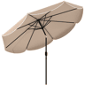 Outsunny Chapéu de Sol para Jardim Ø2,7 m com Inclinação Ajustável em 3 Posições, Manivela e Volante Impermeável, Caqui