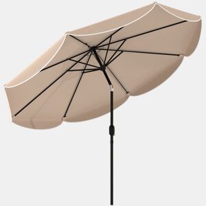 Outsunny Chapéu de Sol para Jardim Ø2,7 m com Inclinação Ajustável em 3 Posições, Manivela e Volante Impermeável, Caqui