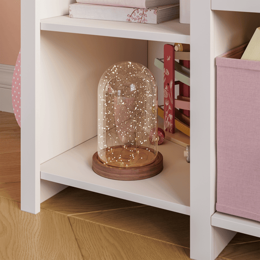 Estante de livros para crianças com banco Høylandet 76x112x40 cm - BrancoRosa en.casa