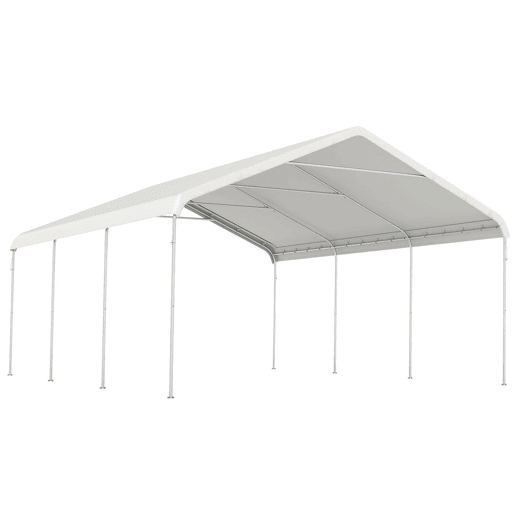 Outsunny Tenda para Garagem Portátil 5x6 m Garagem Exterior Impermeável com Estrutura de Aço Galvanizado Cobertura Resistente Anti-UV Abrigo para Ferramentas de Jardim Creme Outsunny Tenda para Garagem Portátil 5x6 m Garagem Exterior Impermeável com Estrutura de Aço Galvanizado Cobertura Resistente Anti-UV Abrigo para Ferramentas de Jardim Creme