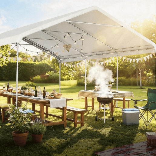 Outsunny Tenda para Garagem Portátil 5x6 m Garagem Exterior Impermeável com Estrutura de Aço Galvanizado Cobertura Resistente Anti-UV Abrigo para Ferramentas de Jardim Creme Outsunny Tenda para Garagem Portátil 5x6 m Garagem Exterior Impermeável com Estrutura de Aço Galvanizado Cobertura Resistente Anti-UV Abrigo para Ferramentas de Jardim Creme