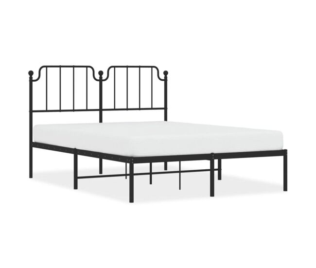 Estructura de cama bear con cabecero metal negro 140x190 cm