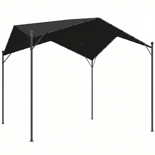 Outsunny Pérgola de Jardim 3x3 m Pérgola de Exterior com Cobertura Inclinada Proteção UPF30+ e Estrutura em Metal Galvanizado Ideal para Exterior Terraço Cinzento Escuro