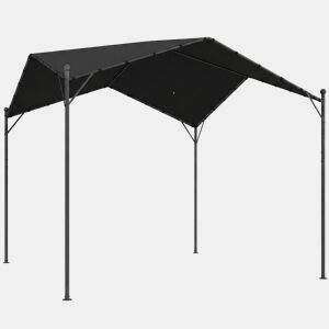 Outsunny Pérgola de Jardim 3x3 m Pérgola de Exterior com Cobertura Inclinada Proteção UPF30+ e Estrutura em Metal Galvanizado Ideal para Exterior Terraço Cinzento Escuro