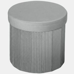 HOMCOM Puff de Arrumação Banco de Arrumação Dobrável 35 L 38x38x38 cm Estofado em Veludo Baú de Arrumação Redondo Suporta 120 kg Banqueta para Sala de Estar Quarto e Entrada Cinzento Escuro