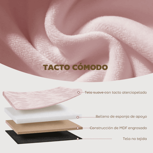 HOMCOM Puff de Arrumação Banco de Arrumação Dobrável 72 L 76x38x35 cm Estofado em Veludo Baú de Armazenamento Suporta até 120 kg Ideal para Sala de Estar Quarto Entrada Rosa