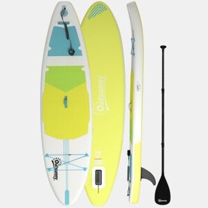 Outsunny Prancha de Paddle Surf Insuflável com Acessórios 320 cm Remo de Alumínio Ajustável Quilha Stand Up Paddle Board com Superfície Antiderrapante de EVA Bomba e Mochila Capacidade de Carga 160 kg para Adultos